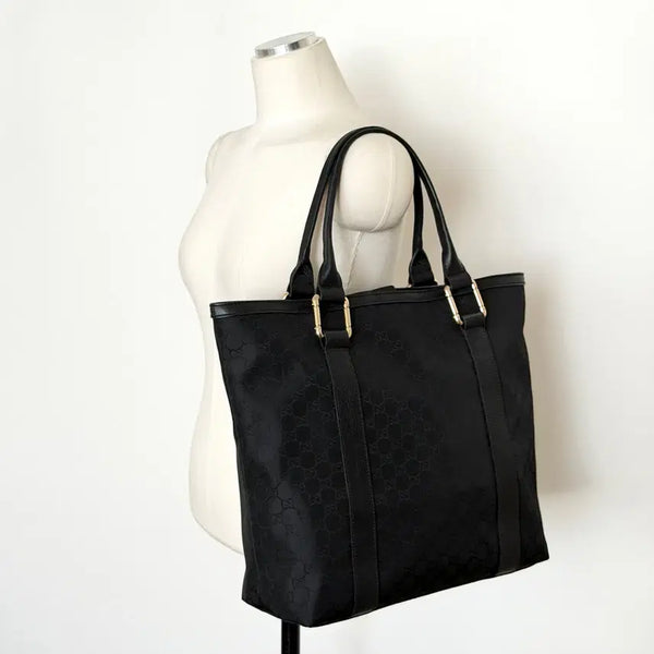 [BUNJANG] Gucci GG Nylon Canvas Shopper Shoulder Bag / 구찌 GG 나일론 캔버스 쇼퍼 숄더백