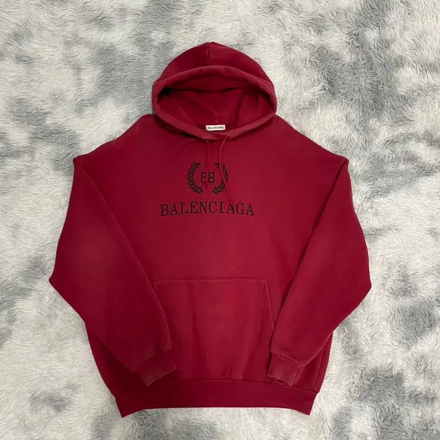 [BUNJANG] Balenciaga Laurel BB Logo Hoodie T-Shirt M / [백화점판] 발렌시아가 월계수 BB 로고 후드 티셔츠 [M]