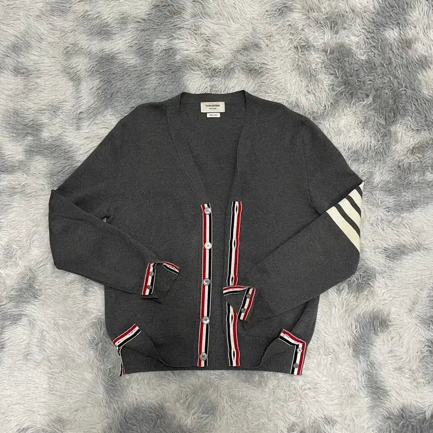 [BUNJANG] Thom Browne Milano Stitch Cardigan Grey / 톰브라운 사선완장 밀라노 스티치 가디건 그레이 [3]