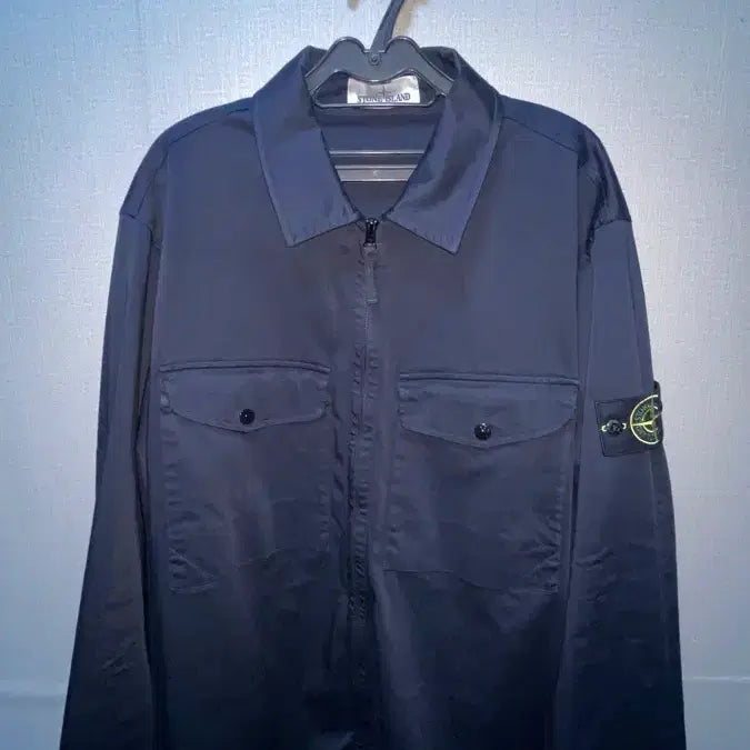 [BUNJANG] Stone Island Zip-Up Shirt Navy XL / 스톤아일랜드 집업 셔츠 navy dark XL
