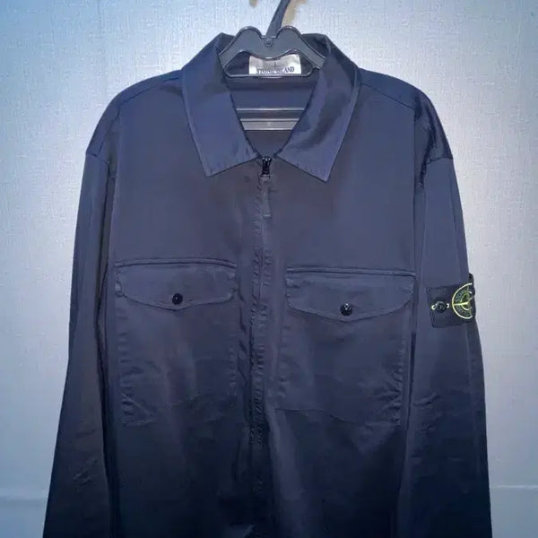 [BUNJANG] Stone Island Zip-Up Shirt Navy XL / 스톤아일랜드 집업 셔츠 navy dark XL