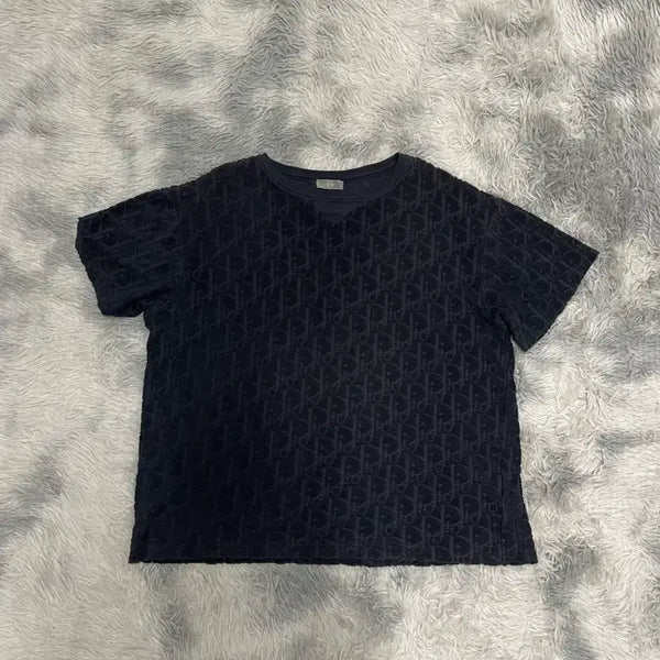 [BUNJANG] Dior Oblique Terry Cotton Short Sleeve T-Shirt - Size M / 디올 오블리크 테리 코튼 반팔 티셔츠 [M]