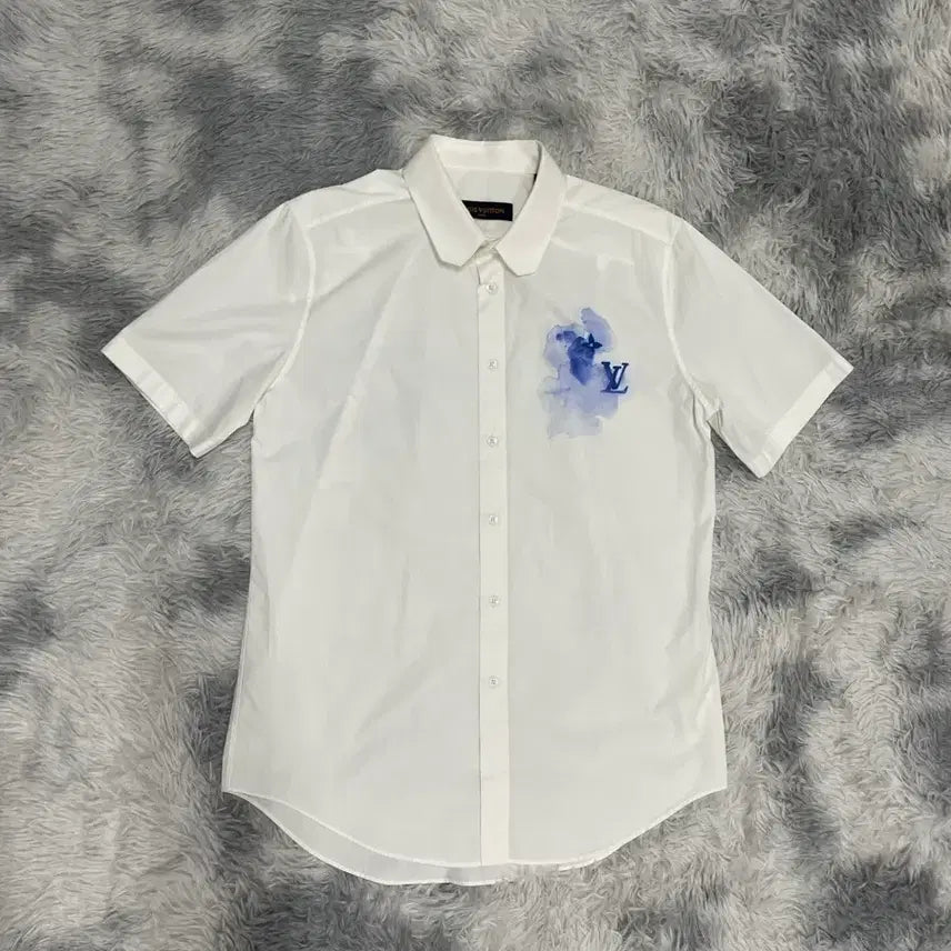 [BUNJANG] Louis Vuitton Watercolor Printed Short Sleeved Cotton Shirt M / [새상품급] 루이비통 워터컬러 프린티드 쇼트 슬리브드 코튼 셔츠 [m]