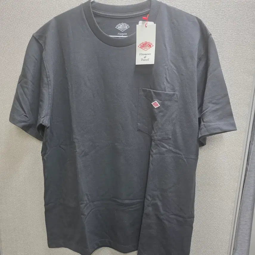 [BUNJANG] DanTon Pocket T-Shirt Charcoal L / 단톤 포켓 반팔티셔츠 차콜 L 105
