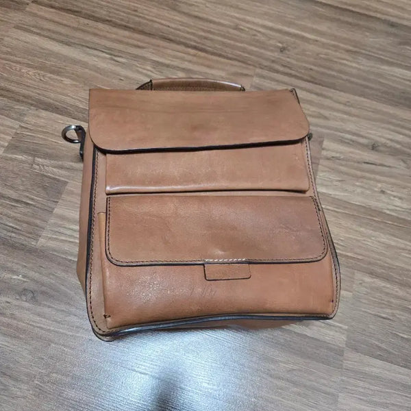 [BUNJANG] SSAMZIE Brown Leather Crossbody Bag / SLOW by SSAMZIE 브라운 가죽 크로스백