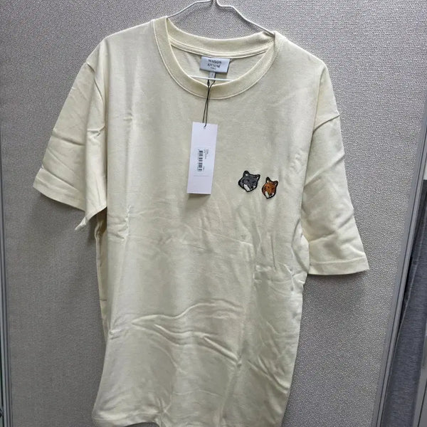 [BUNJANG] Maison Kitsuné Two Foxes Cream T-Shirt / 메종키츠네 투폭스 크림색 105