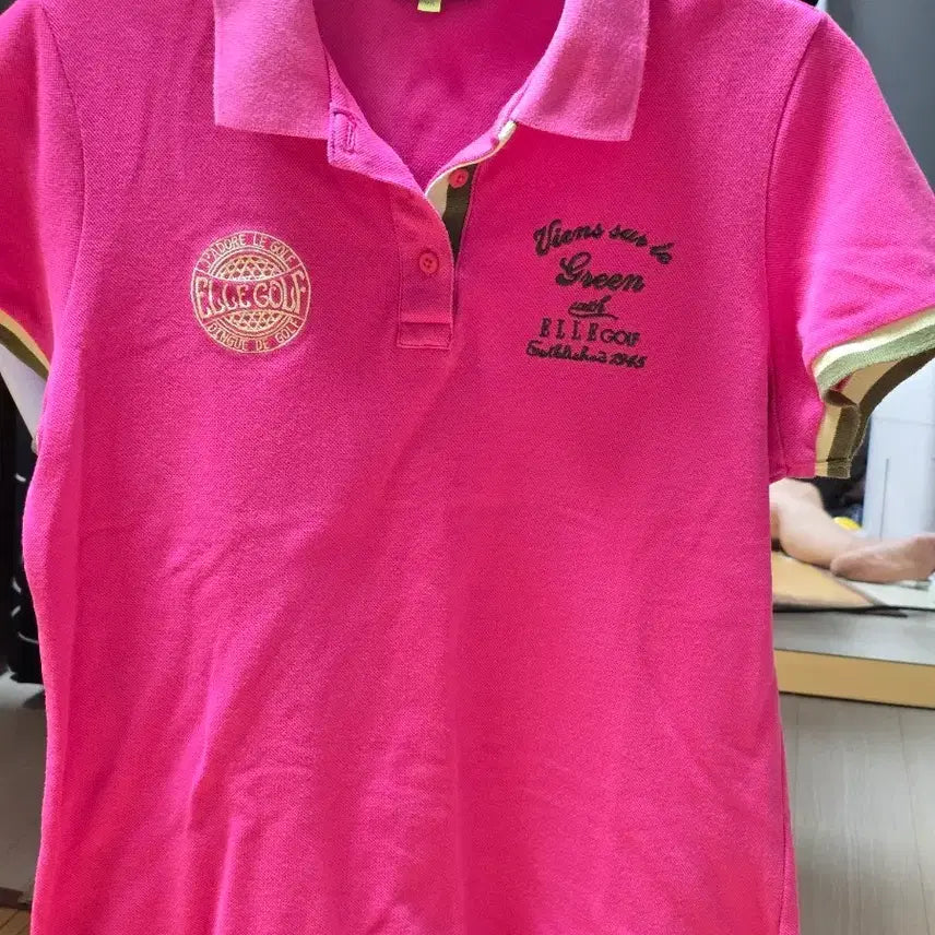 [BUNJANG] Elle Golf Pink Short-Sleeve Polo Shirt / 엘르골프 핑크 반팔 카라티