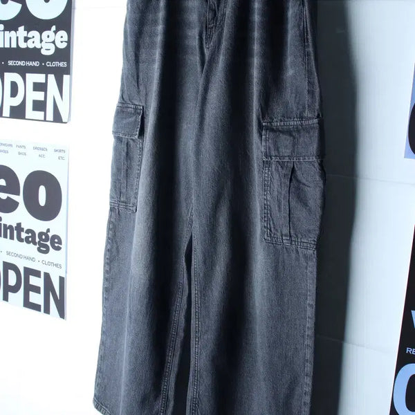 [BUNJANG] 8 Seconds XL-2XL Black Denim Cargo Pants / (XL-2XL) 에잇세컨즈 청바지 데님 빅사이즈 카고 흑청-P10621