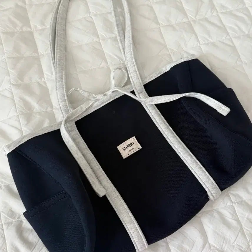 [BUNJANG] Glonny Champion Cotton Jersey Shoulder Bag (Navy) / 글로니 챔피온 코튼 저지 숄더백  (네이비)