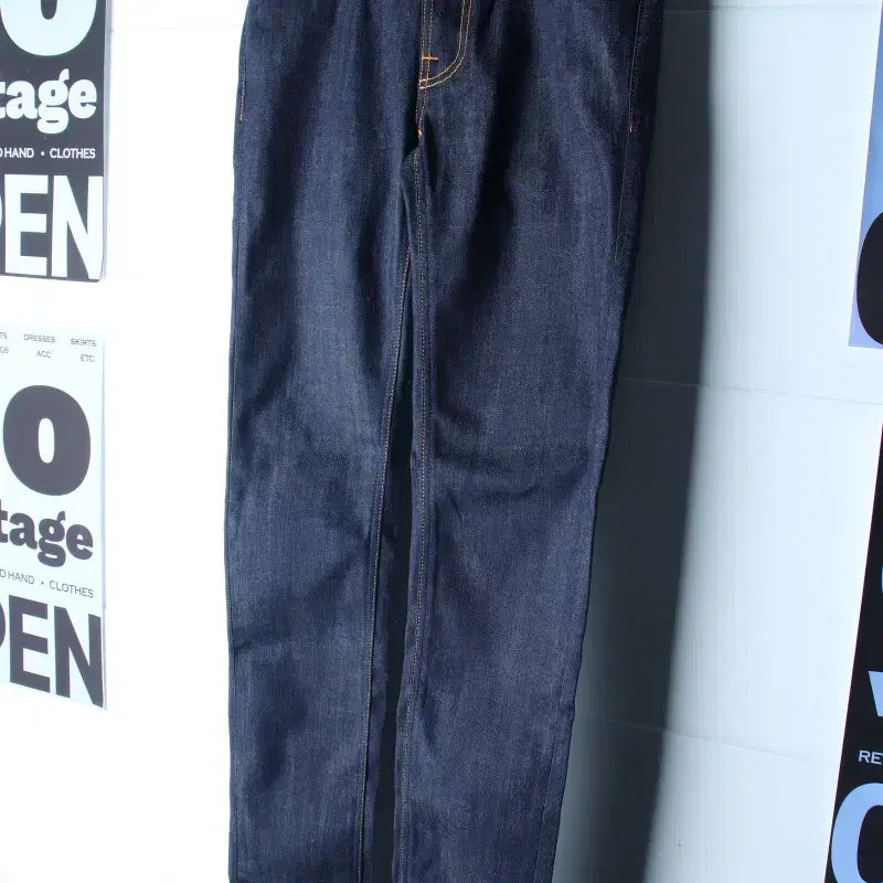 [BUNJANG] Nudie Jeans Thin Finn Indigo Denim Jeans (Deadstock) / (S-M) 누디진 청바지 데님 새상품 데드스탁 씬핀 인디고-P10627