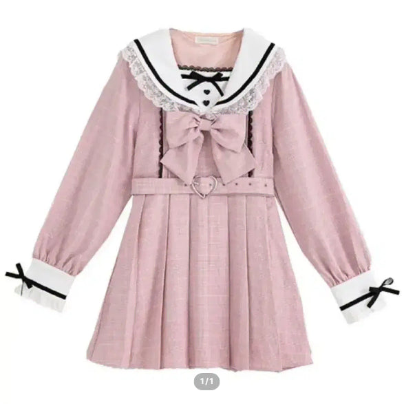 [BUNJANG] Dear My Love Check Sailor Long Sleeve Shirt / 판매) 디어마이러브 체크 세일러 긴팔 셔츠 양산형 지뢰계 멘헤라
