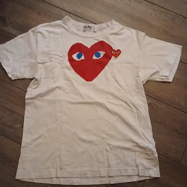 [BUNJANG] Comme des Garçons PLAY White Heart T-Shirt / m 꼼데가르송 플레이 반팔티 화이트 하트