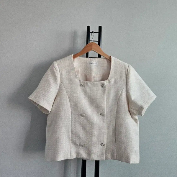 [BUNJANG] REIK & CO Tweed Crop Short Sleeve Jacket / [REIK & CO] 트위드 자켓 크롭 반팔 자켓