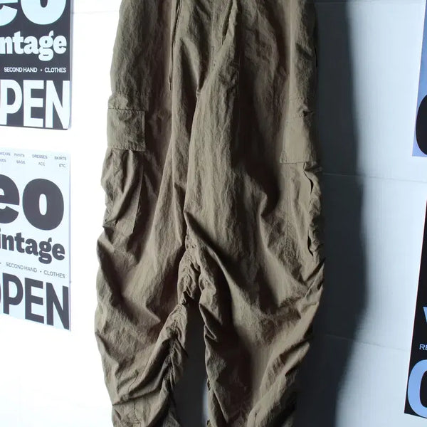 [BUNJANG] XTONZ Cargo Training Pants Khaki / (S-M) 엑스톤즈 트레이닝복 바지 카고 셔링 밴딩 카키-P10670