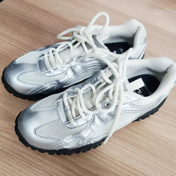 [BUNJANG] Fila Escapade Silver Women's Sneakers (240mm) / 휠라 에샤페 실버 여자 240 세번착용 필라 운동화 240