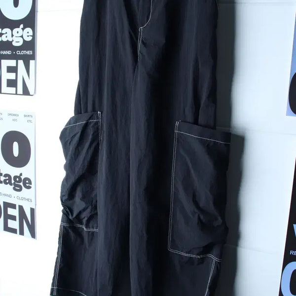 [BUNJANG] Brand Vintage Stitch Big Pocket Woven Training Pants / (F) 브랜드빈티지 트레이닝복 바지 스티치 빅포켓 우븐-P10681
