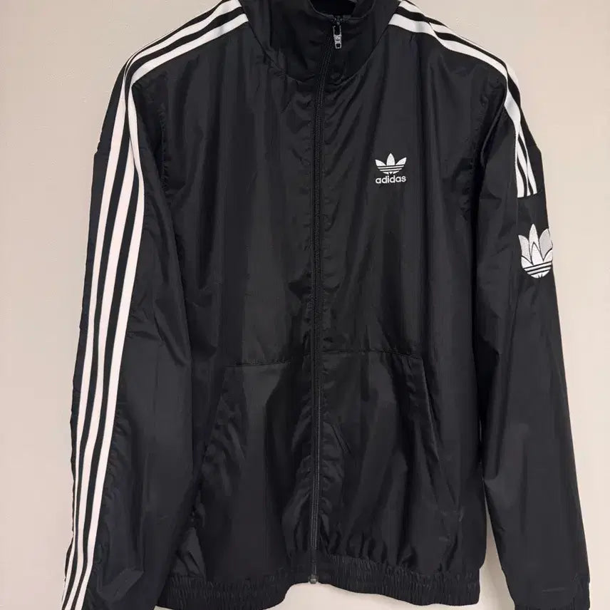 [BUNJANG] Adidas Adicolor 3D Trefoil Tricot Track Jacket Black L / 아디다스 아디컬러 3D 트레포일 삼선 트랙 자켓 블랙  L