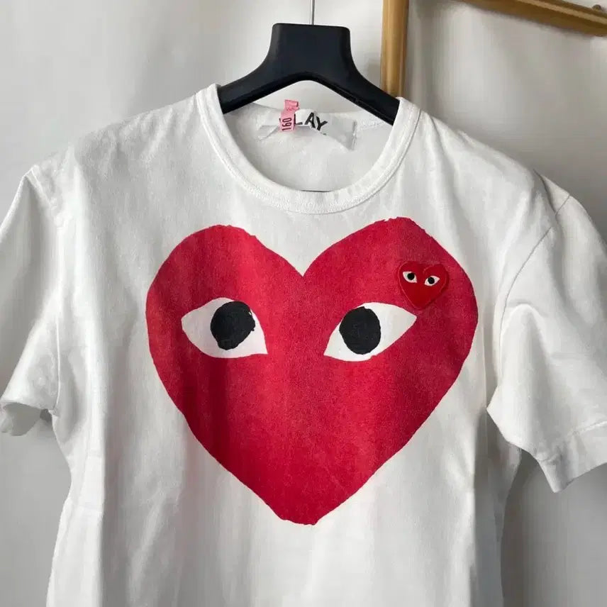 [BUNJANG] Comme des Garçons Play Big Heart T-Shirt White / 꼼데가르송 플레이 반팔티 화이트 빅하트