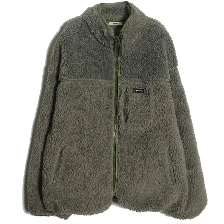 [BUNJANG] Perushu Boa Fleece Jacket Khaki/Olive Green Size L / PERUSHU (L)