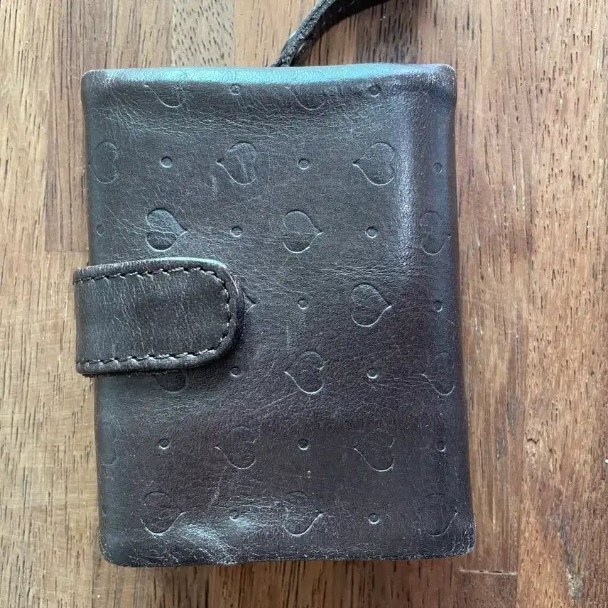 [BUNJANG] FatFace Genuine Leather Heart Emboss Mini Wallet / [무배] 영국 FATFACE 천연가죽 하트 엠보 미니지갑