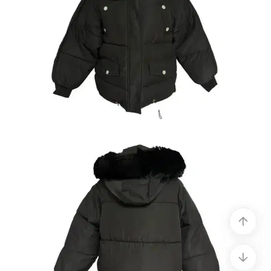 [BUNJANG] Anne & Breeze Fur Hood String Padding Black / (원가 8만원) 안느앤 브리즈 퍼 후드 스트링 패딩 블랙