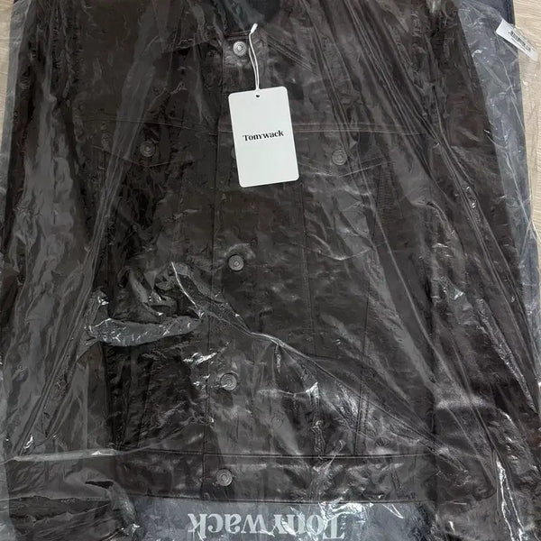 [BUNJANG] Tonywack Aged Lamb Leather Trucker Jacket Brown XL / 토니웩_에이지드 램 레더 트러커 자켓 브라운