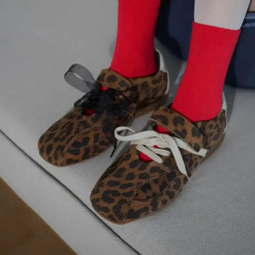 [BUNJANG] Gihyo Pinking Mary Jane Leopard Shoes (240) / 기호 핑킹 메리제인 레오파드 240