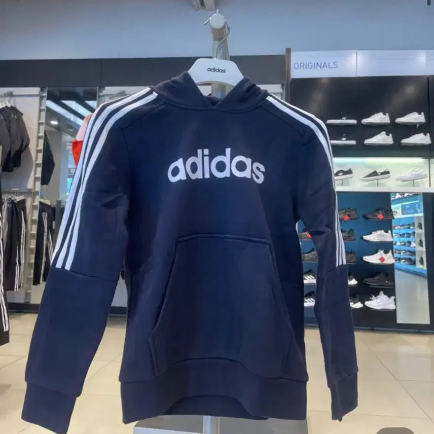 [BUNJANG] Adidas Three-Stripes Hoodie Navy / (원가6만) 아디다스 정품 삼선 후드티 네이비