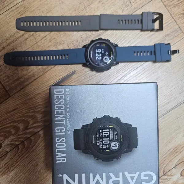 [BUNJANG] Garmin Descent G1 Solar Dive Computer Watch with Extra Straps / 가민 디센트 G1 솔라 스쿠버 프리 다이빙 컴퓨터 시계 밴드 스트랩다이빙 외 다양한 운동