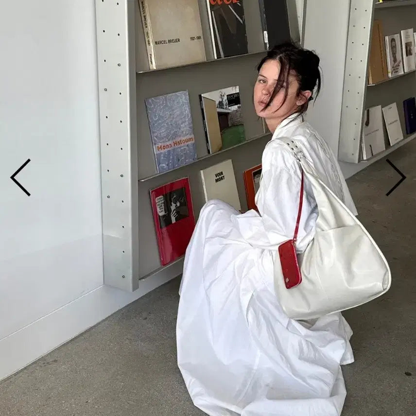 [BUNJANG] Yeomim Medium Slash Hobo Bag Cream Shoulder Bag / 요즘 핫한 브랜드 여밈 미디움 슬래쉬 호보백 크림 숄더백