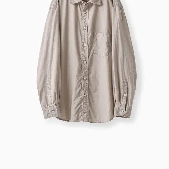[BUNJANG] E.R. GONE Japan Cotton Silk Shirt Beige Classic Fit / 이얼즈어고 재팬 코튼 실크 셔츠 베이지 클래식 핏