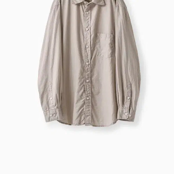 [BUNJANG] E.R. GONE Japan Cotton Silk Shirt Beige Classic Fit / 이얼즈어고 재팬 코튼 실크 셔츠 베이지 클래식 핏