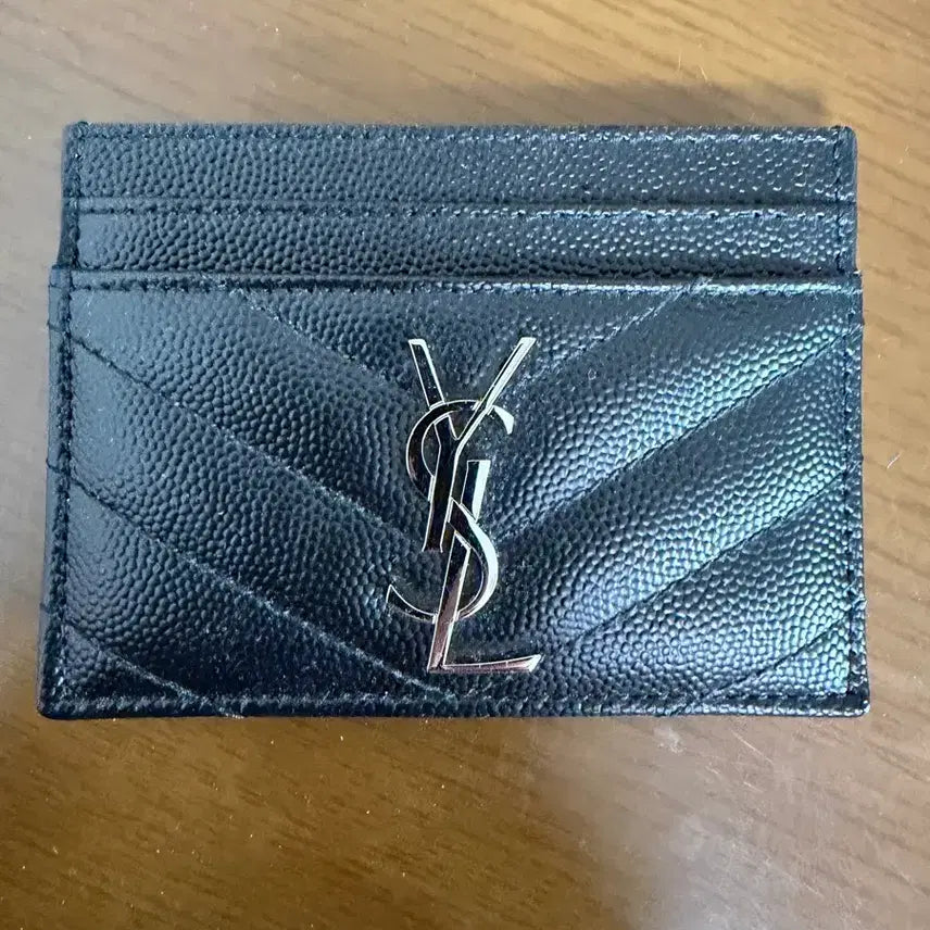 [BUNJANG] Saint Laurent Quilted YSL Logo Card Holder Black / 생로랑 카드지갑