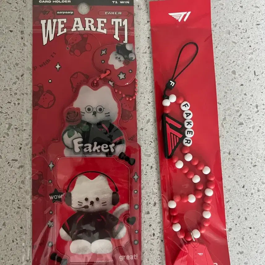 [BUNJANG] Faker T1 Card Holder & Bead Strap Set / 페이커 T1 카드 홀더 및 비즈 스트랩 세트