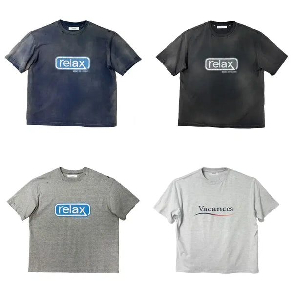 [BUNJANG] Nonnode Relaxed Fit Short Sleeve T-Shirt (Gray, Black, Navy, White, Melange) / [1 2] 논노드 릴렉스 바캉스 반팔 티셔츠 그레이 블랙 네이비 화이트 멜란지