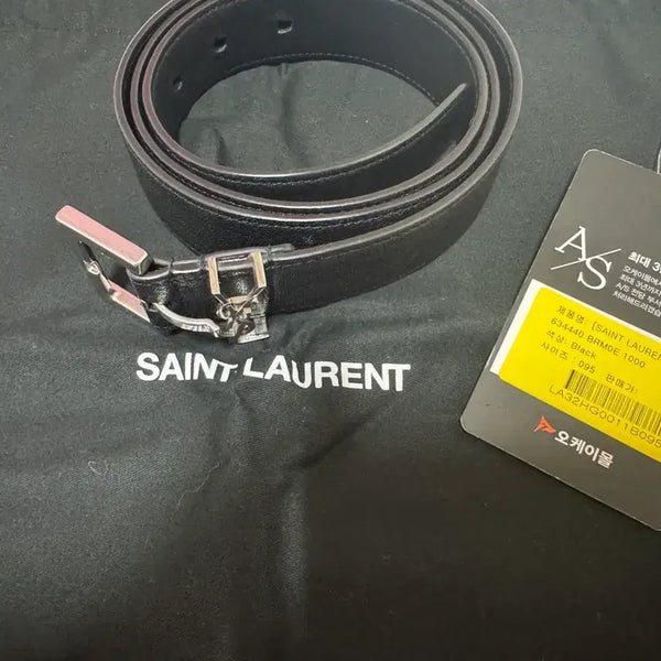 [BUNJANG] Saint Laurent Monogram Leather Belt (3cm, Size 95) / 생로랑 모노그램 벨트 (3cm,95사이즈)