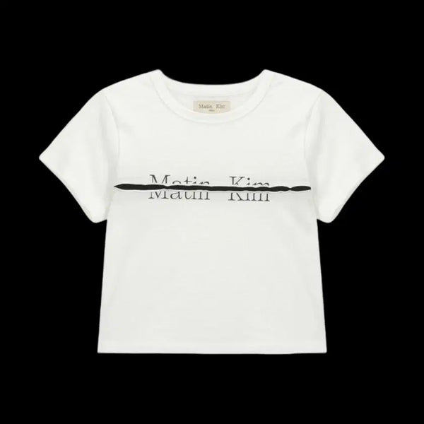 [BUNJANG] Matin Kim Cut-Out Cropped T-Shirt White / 마뗑킴 커티드 크롭탑 화이트
