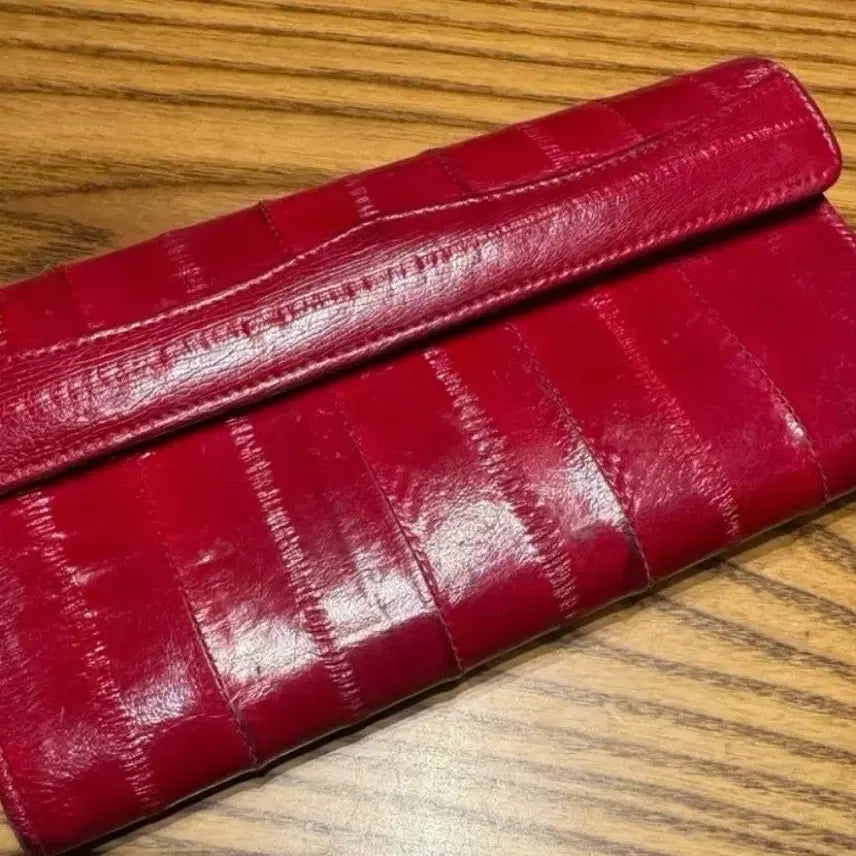 [BUNJANG] Red Eel Leather Long Wallet / 장어가죽 장지갑