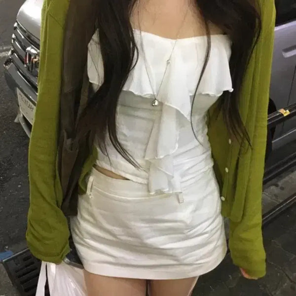 [BUNJANG] Our cabinet Frill Sleeveless Tank Top / 아워캐비넷 프릴 슬리브리스 나시