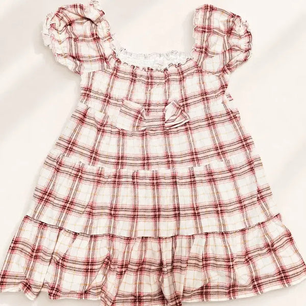 [BUNJANG] LIZ LISA Pink Check Puff Sleeve Mini Dress / 일본 시부야 리즈리사 히메갸루 체크원피스