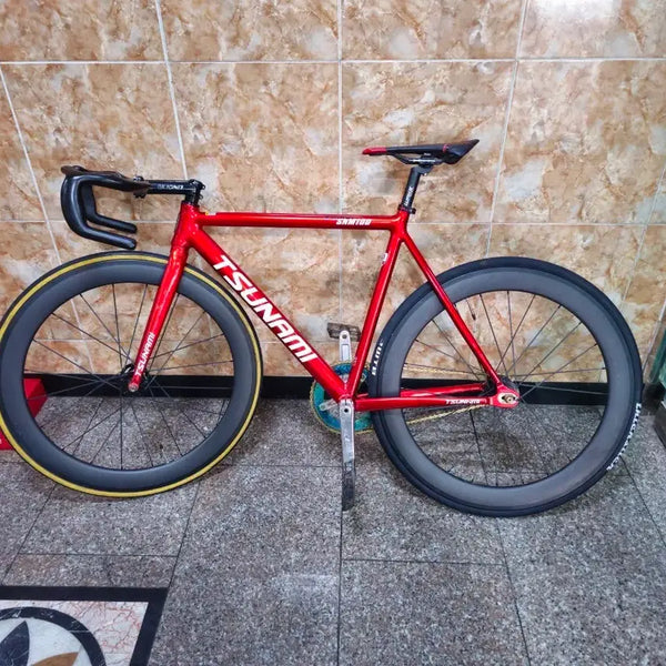 [BUNJANG] Aero Carbon Handlebar, Uno 130mm Gloss Stem, San Marco Saddle, Wake Seatpost, Csc60 Rim, Unknown Oil Slick Crankset / 쓰나미레드와인 설명보세요 판/대