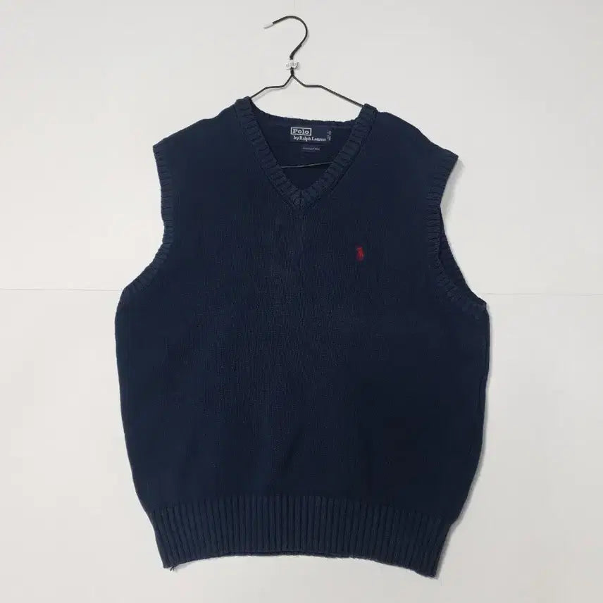 [BUNJANG] Polo Ralph Lauren Navy V-Neck Knit Vest / 폴로 랄프로렌 네이비 브이넥 니트 베스트 0026