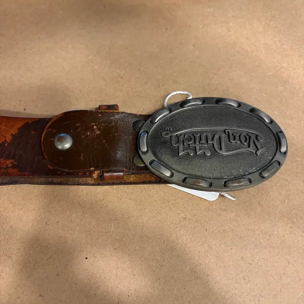 [BUNJANG] Bonder Chi Y2K Metal Buckle Leather Belt / 본더치 Y2K 메탈 버클 로고 가죽 벨트