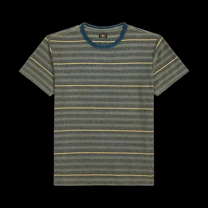 [BUNJANG] RRL Double RL Jacquard Indigo Stripe Short Sleeve T-Shirt / 더블알엘 RRL 자카드 인디고 반팔티 S 새상품