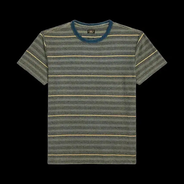 [BUNJANG] RRL Double RL Jacquard Indigo Stripe Short Sleeve T-Shirt / 더블알엘 RRL 자카드 인디고 반팔티 S 새상품