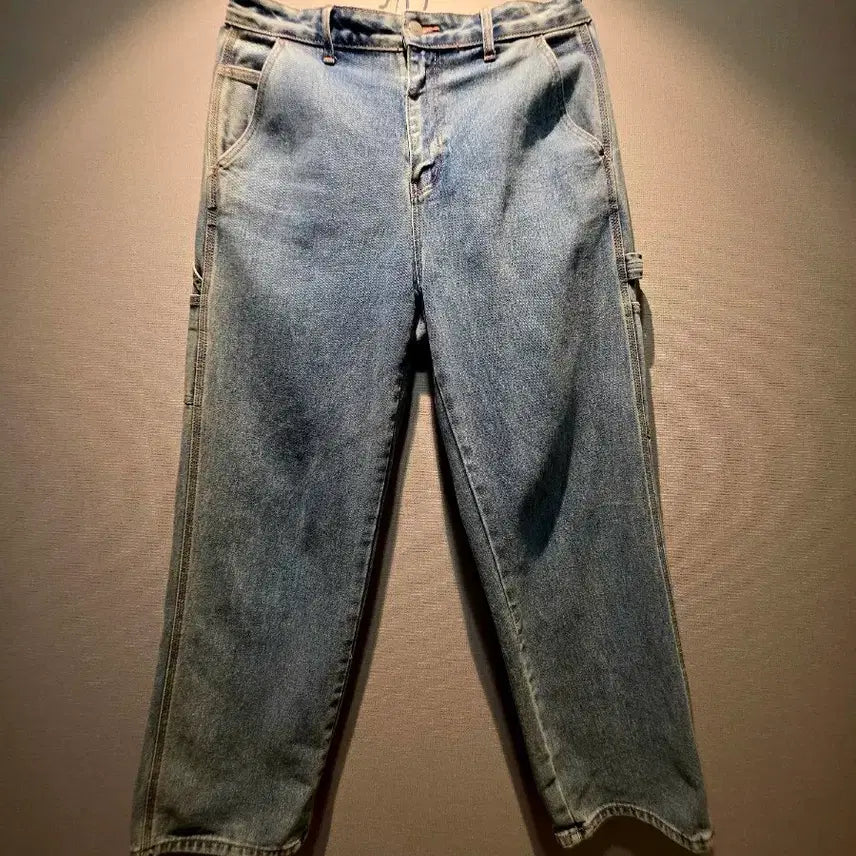 [BUNJANG] Musinsa Standard Denim Wide Carpenter Pants Light Indigo / [새제품급] 무신사스탠다드 데님 와이드 카펜터 팬츠 라이트인디고