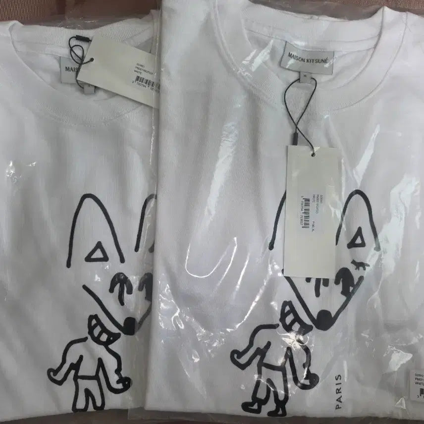 [BUNJANG] Maison Kitsuné Party Fox Short Sleeve T-Shirt White L / [판매글 정독]메종키츠네 파티 폭스 반팔 티셔츠 화이트 L