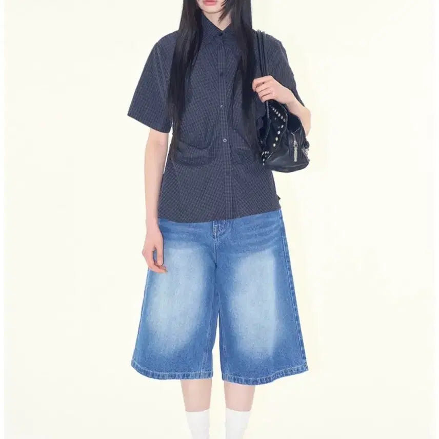 [BUNJANG] RAUCOHOUSE Orbid Denim Bermuda Pants Black / 라우코하우스 오르비드 데님 버뮤다 팬츠 블랙업무신사릿킴
