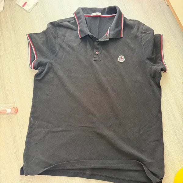 [BUNJANG] Moncler Men's Black Polo Shirt - Size M / 몽클레어 카라티 m
