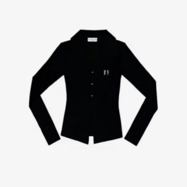 [BUNJANG] Newrealin Emblem Long-Sleeve Shirt Top Black / 뉴얼린 엠블럼 셔츠 탑 블랙 판매 롱슬리브
